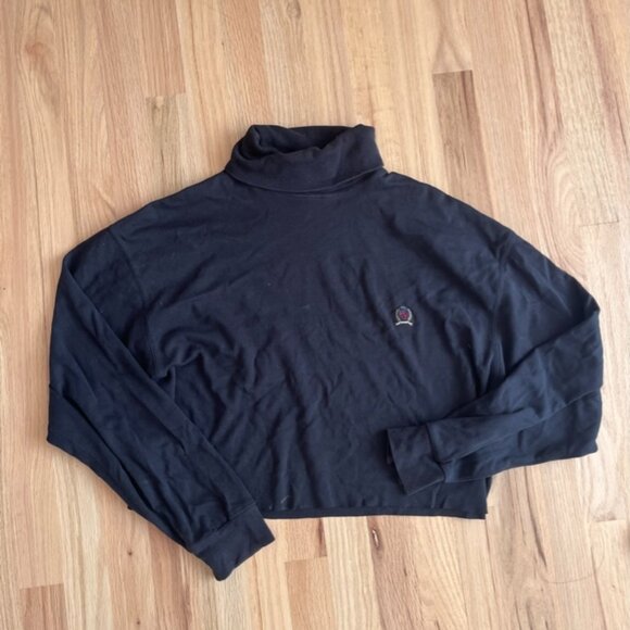 VTG Tommy Hilfiger cropped turtleneck sweatshirt - Picture 1 of 4